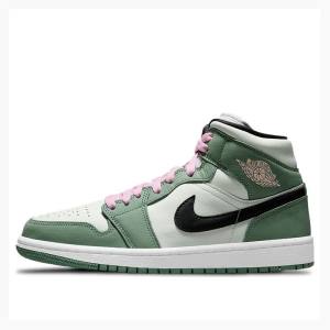 Air Jordan 1 Dama Nike Mid-High SE 'Dutch Green' (W) Ghete Baschet Verzi Negrii | JD-147JQ