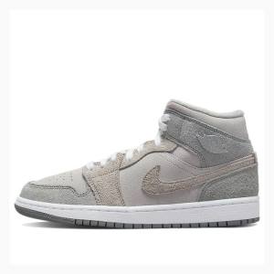 Air Jordan 1 Dama Nike Mid-High SE Ghete Baschet Gri | JD-570WS