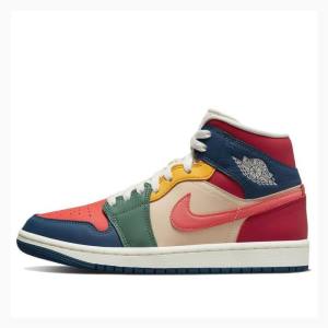 Air Jordan 1 Dama Nike Mid-High SE Ghete Baschet Colorati | JD-651UE