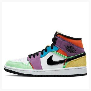 Air Jordan 1 Dama Nike Mid-High SE Lightbulb Ghete Baschet Colorati | JD-253DI