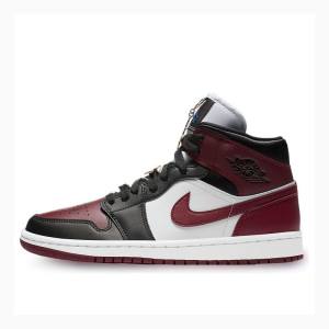 Air Jordan 1 Dama Nike Mid-High SE Pendants Ghete Baschet Rosii Negrii | JD-413JX