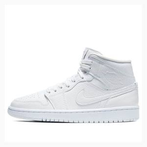 Air Jordan 1 Dama Nike Mid-High 'White Snakeskin'(W) Ghete Baschet Albi | JD-174GL