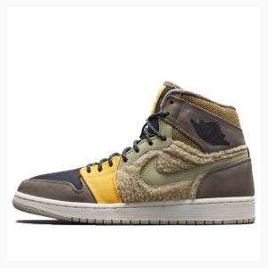 Air Jordan 1 Dama Nike RTR HI PREM UT Beach Ridgerock Ghete Baschet Maro Galbeni | JD-854DK