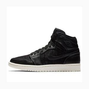 Air Jordan 1 Dama Nike Retro HI PRM Sail Ghete Baschet Negrii | JD-329WV