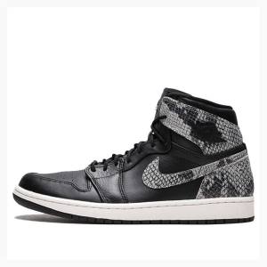 Air Jordan 1 Dama Nike Retro HI PRM Snake - Phantom Ghete Baschet Negrii Gri | JD-038SW