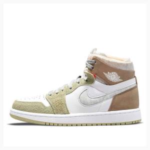 Air Jordan 1 Dama Nike Zoom Air CMFT Aura Ghete Baschet Albi Gri Maro | JD-403KR