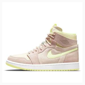 Air Jordan 1 Dama Nike Zoom Air CMFT Lemon Twist Ghete Baschet Galbeni Roz | JD-952XF