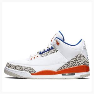 Air Jordan 3 Barbati Nike Retro Knicks Ghete Baschet Albi Gri Portocalii | JD-372BO