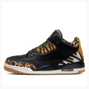 Air Jordan 3 Barbati Nike Retro SE Animal Pack Ghete Baschet Negrii Maro | JD-068RN