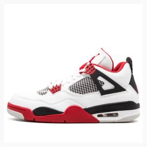 Air Jordan 4 Barbati Nike Retro Fire Ghete Baschet Albi Rosii | JD-519VB