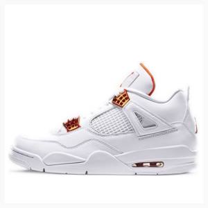 Air Jordan 4 Barbati Nike Retro Metallic Pack Ghete Baschet Albi Portocalii | JD-267JG