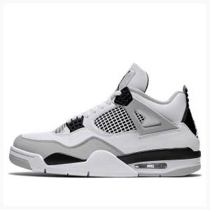 Air Jordan 4 Barbati Nike Retro Military Black Ghete Baschet Albi Argintii | JD-384DW