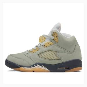 Air Jordan 5 Barbati Nike Retro Jade Horizon Ghete Baschet Argintii Aurii | JD-583XZ