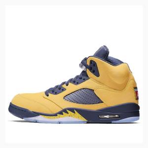 Air Jordan 5 Barbati Nike Retro SE Michigan Ghete Baschet Galbeni | JD-938PU