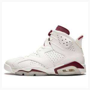 Air Jordan 6 Barbati Nike Retro Maroon Ghete Baschet Albi Rosii | JD-507WJ