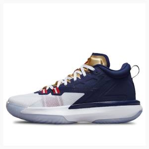 Air Jordan Barbati Nike Zion 1 PF USA Ghete Baschet Albastri Aurii Rosii | JD-407OR