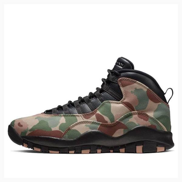 Air Jordan 10 Barbati Nike Retro Desert Camo Ghete Baschet Maro Verzi | JD-950DN