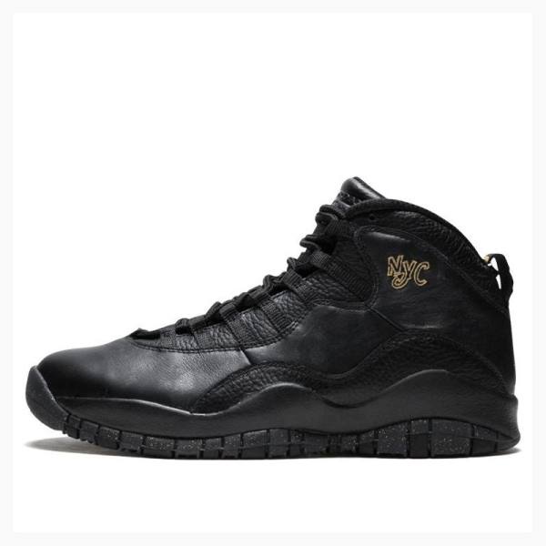 Air Jordan 10 Barbati Nike Retro NYC NYC Ghete Baschet Negrii | JD-063QR