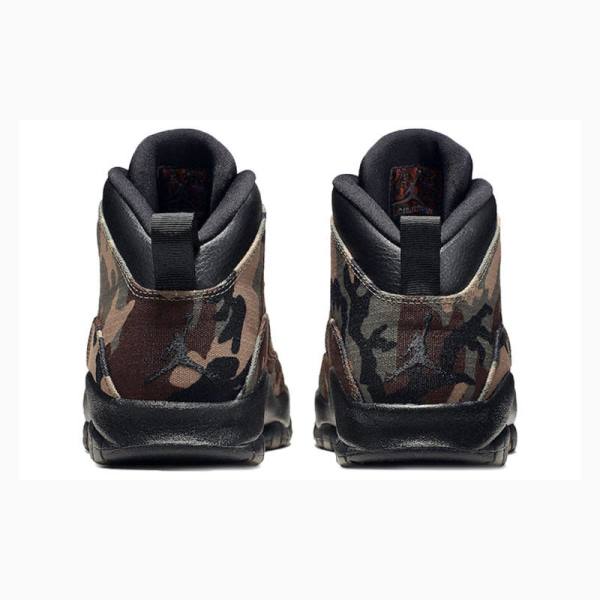 Air Jordan 10 Barbati Nike Retro Woodland Camo Ghete Baschet Maro Verzi | JD-346RP