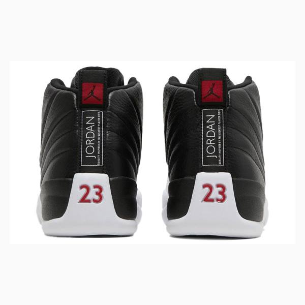 Air Jordan 12 Barbati Nike Playoffs Ghete Baschet Negrii Albi | JD-351BI