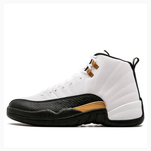 Air Jordan 12 Barbati Nike Retro CNY Chinese New Year Ghete Baschet Albi Negrii Aurii | JD-107HF