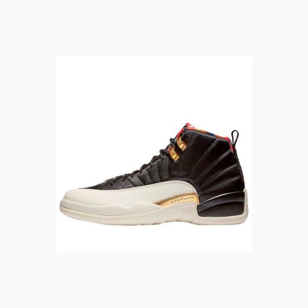 Air Jordan 12 Barbati Nike Retro CNY Chinese New Year 2019 Ghete Baschet Maro Albi | JD-784UO