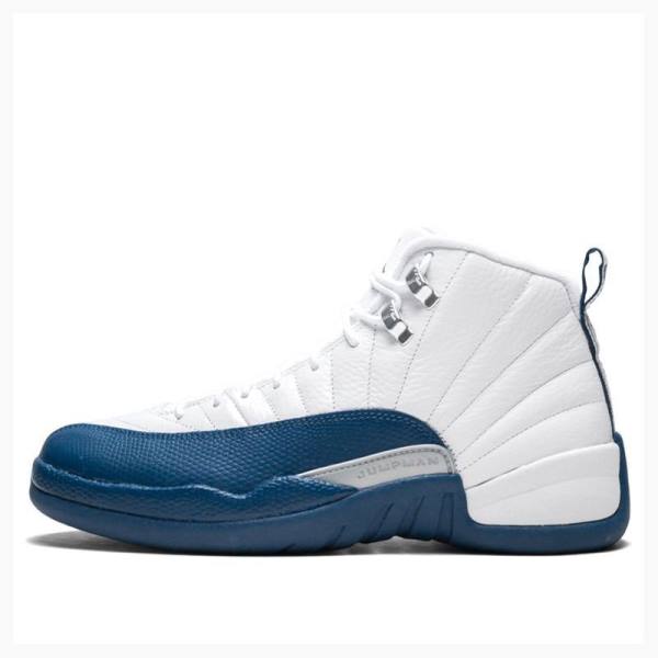 Air Jordan 12 Barbati Nike Retro French Ghete Baschet Albi Albastri | JD-849YN