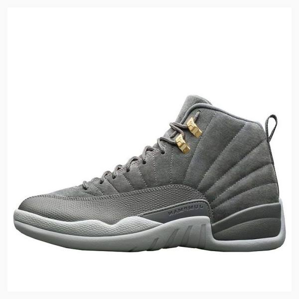 Air Jordan 12 Barbati Nike Retro Ghete Baschet Gri Inchis | JD-843YP