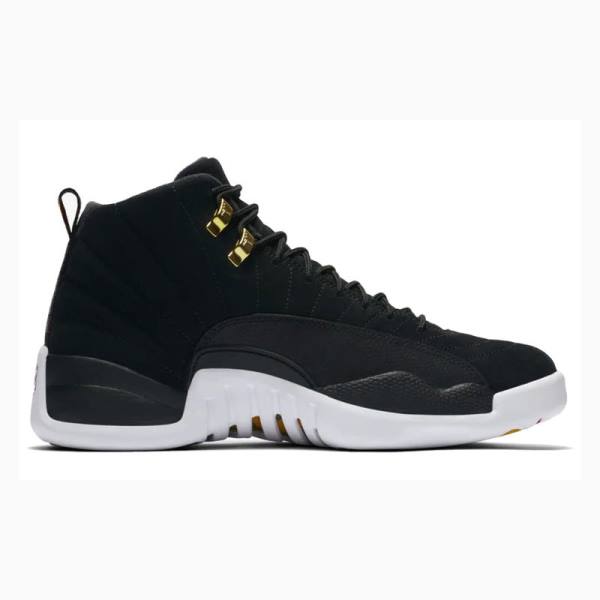 Air Jordan 12 Barbati Nike Retro Reverse Taxi Ghete Baschet Negrii Albi | JD-981EK