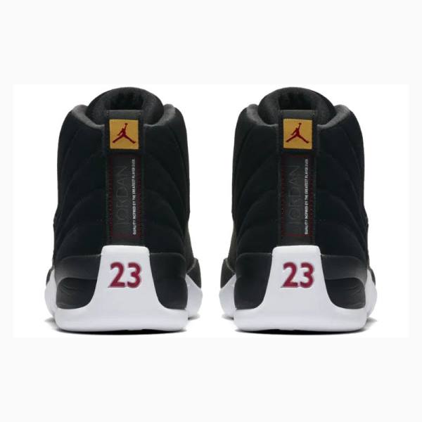 Air Jordan 12 Barbati Nike Retro Reverse Taxi Ghete Baschet Negrii Albi | JD-981EK