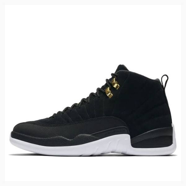 Air Jordan 12 Barbati Nike Retro Reverse Taxi Ghete Baschet Negrii Albi | JD-981EK