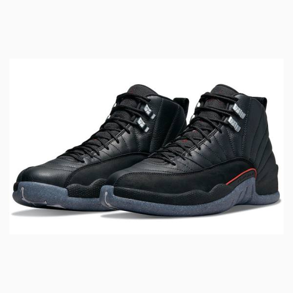 Air Jordan 12 Barbati Nike Retro Utility Grind Ghete Baschet Negrii | JD-789BW