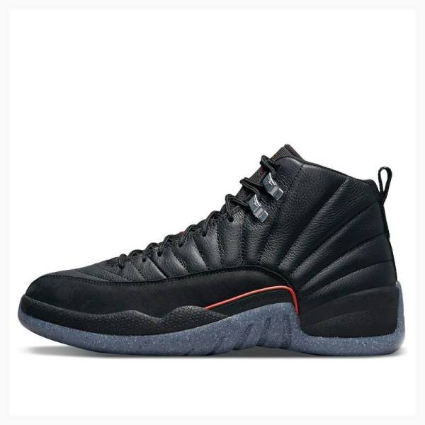 Air Jordan 12 Barbati Nike Retro Utility Grind Ghete Baschet Negrii | JD-789BW