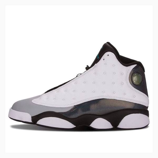 Air Jordan 13 Barbati Nike Retro Barons Hologram Ghete Baschet Albi Negrii | JD-207VD