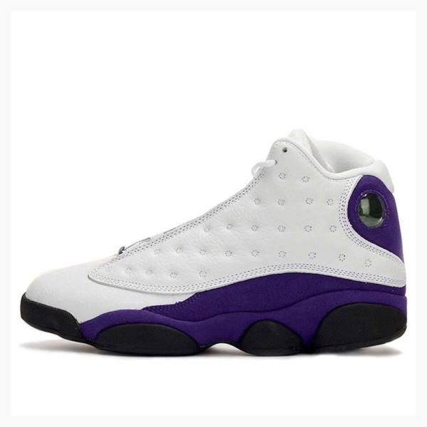 Air Jordan 13 Barbati Nike Retro Lakers Ghete Baschet Albi Violet Negrii | JD-910IJ