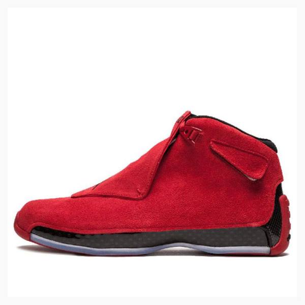 Air Jordan 18 Barbati Nike Retro Red Piele Intoarsa Ghete Baschet Rosii Negrii | JD-587AZ