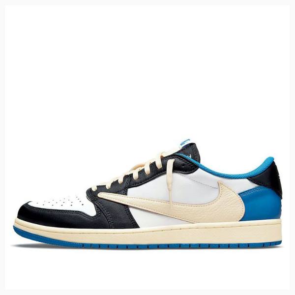 Air Jordan 1 Barbati Nike Low Travis Scott x Fragment Adidași Albastri Negrii | JD-759QY