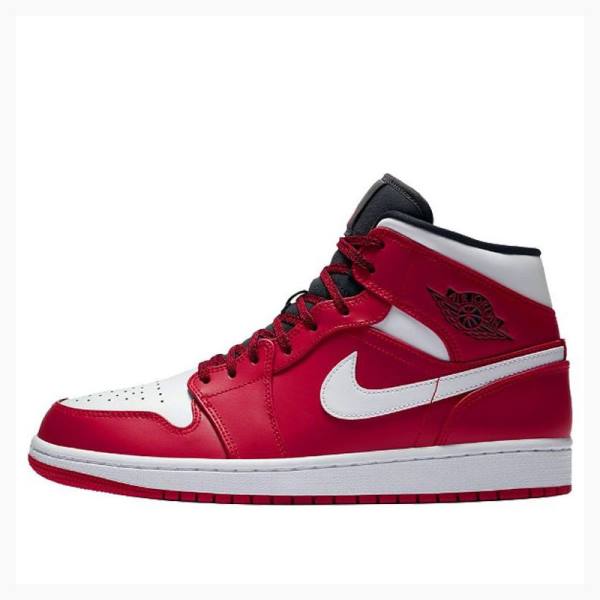 Air Jordan 1 Barbati Nike Mid-High Chicago Ghete Baschet Albi Rosii | JD-641BP