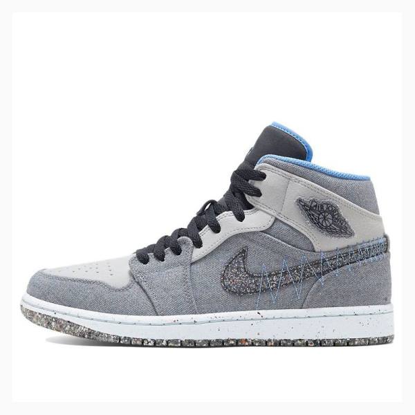 Air Jordan 1 Barbati Nike Mid-High Crater Ghete Baschet Gri Negrii Albastri | JD-456FL