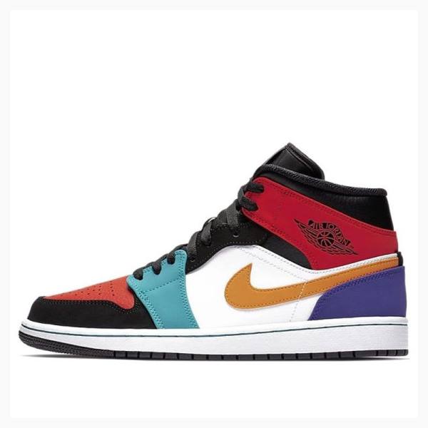 Air Jordan 1 Barbati Nike Mid-High Multi Color Ghete Baschet Colorati | JD-437EY