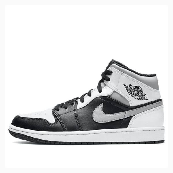 Air Jordan 1 Barbati Nike Mid-High Shadow Ghete Baschet Gri Negrii Albi | JD-481BT