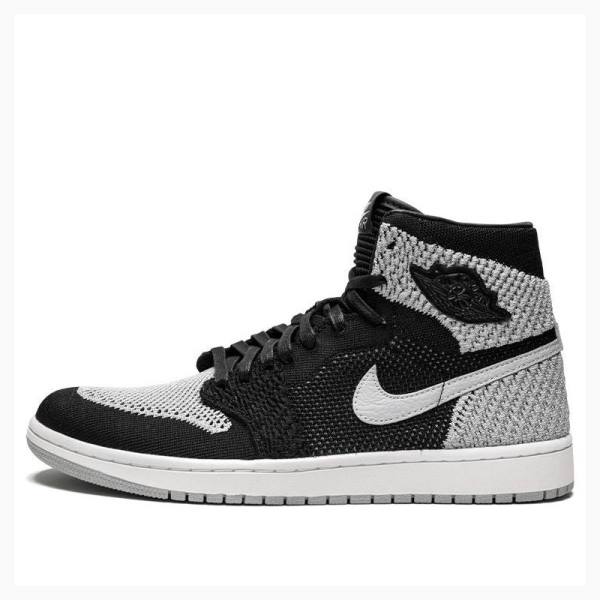 Air Jordan 1 Barbati Nike Retro Flyknit Shadow Ghete Baschet Negrii Gri | JD-746UZ