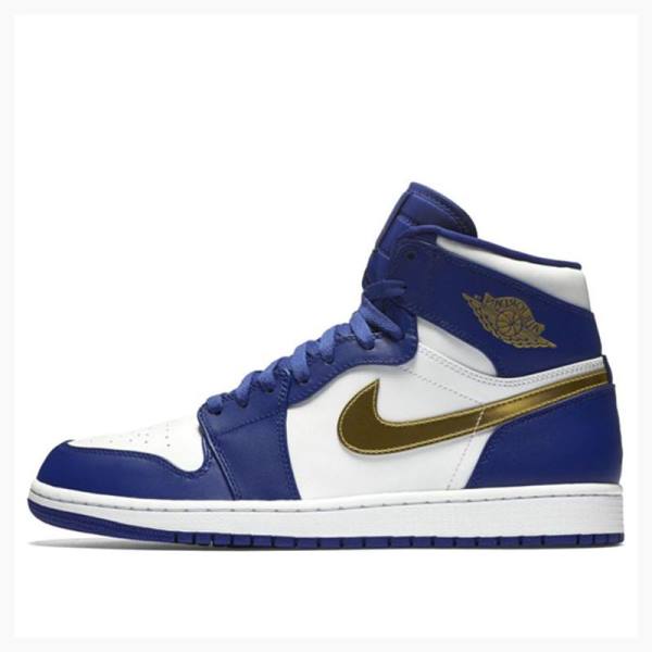 Air Jordan 1 Barbati Nike Retro High Olympic Metal Ghete Baschet Albastri Aurii | JD-857BW