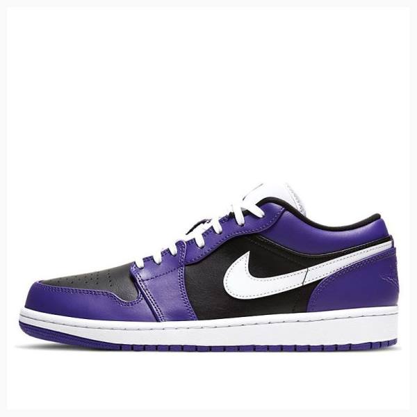 Air Jordan 1 Barbati Nike Retro Low Court Adidași Violet Negrii | JD-725OX