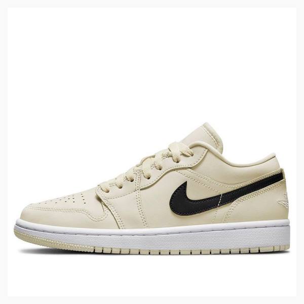 Air Jordan 1 Dama Nike Low Creamy Coconut Milk Adidași Albi Negrii | JD-654HQ