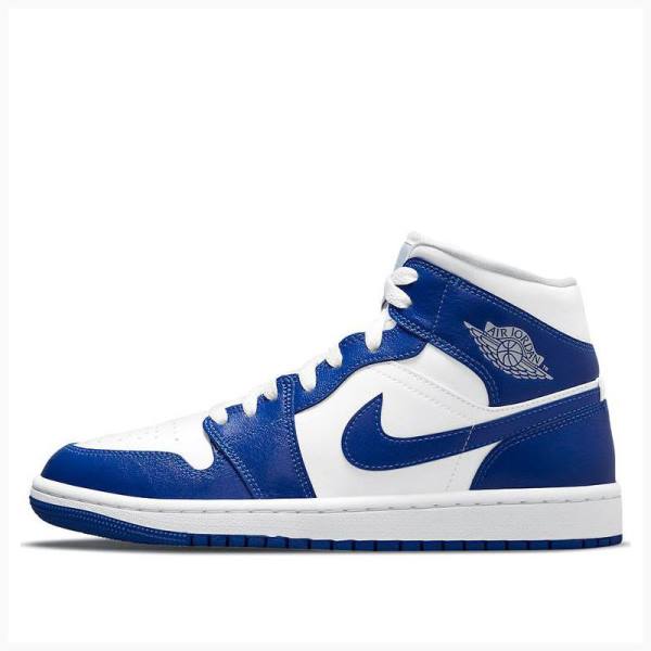 Air Jordan 1 Dama Nike Mid-High Kentucky Ghete Baschet Albastri | JD-054TS