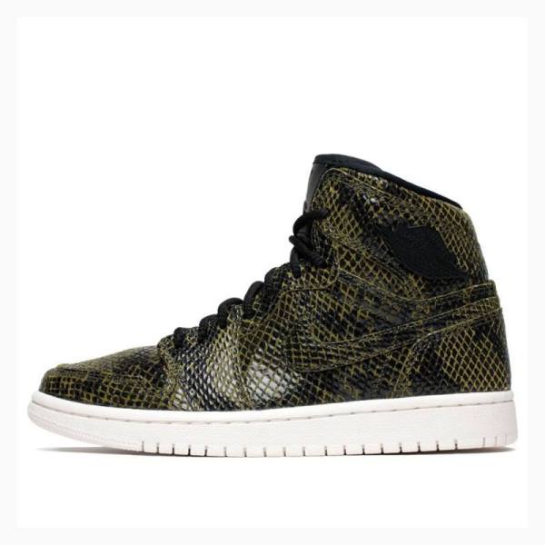 Air Jordan 1 Dama Nike Retro High Premium \'Snakeskin\' Ghete Baschet Masline Verzi | JD-365SR