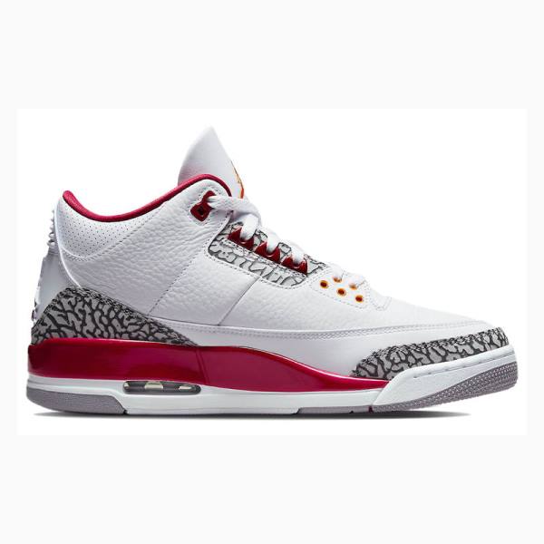 Air Jordan 3 Barbati Nike Retro Cardinal Ghete Baschet Albi Rosii | JD-532EO