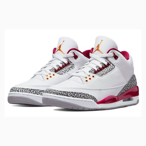 Air Jordan 3 Barbati Nike Retro Cardinal Ghete Baschet Albi Rosii | JD-532EO