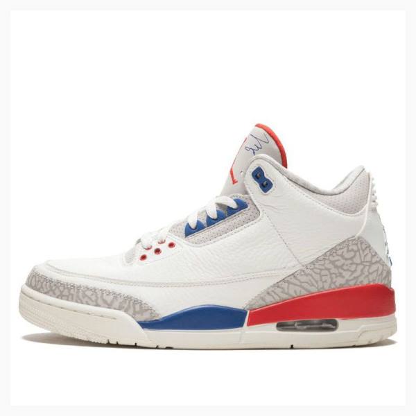 Air Jordan 3 Barbati Nike Retro Charity Game Ghete Baschet Albi Albastri Rosii | JD-483NT